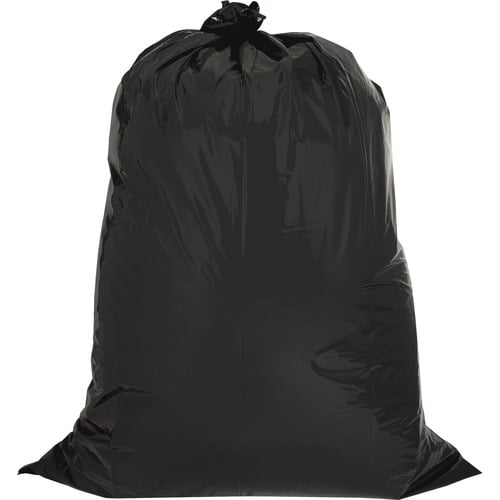Heavy-Duty Black Recycled Plastic Trash Bags 45 Gallon