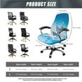 thumbnail image 5 of SCRAWLGOD Butterfly Blue 3 Pieces Breathable Computer Chair Slipcover with Armrest Slipcovers Comfy Desk Chair Cover Crease Resistant High Back Chair Protector, L, 5 of 7