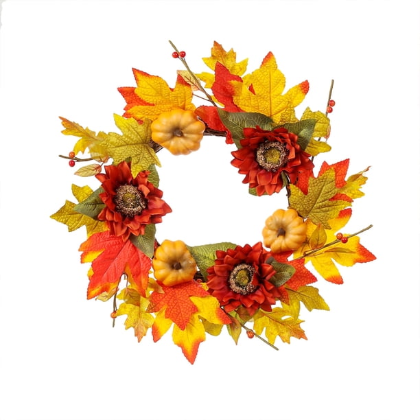 Price cut Maple Leaf Wreath,Artificial Leaf Wreath, Door Hanging Decoration, Festival Props, Hanging Window Wall Hanging