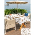 thumbnail image 4 of Outdoor Tablecloth with Umbrella Hole and Zipper, Brown Spring Floral Rectangle Table Cloth 52x70 Inch Waterproof Tablecloth, Flowers Leaves Elegant Pastoral Picnic Table Cover for Patio Camping, 4 of 7