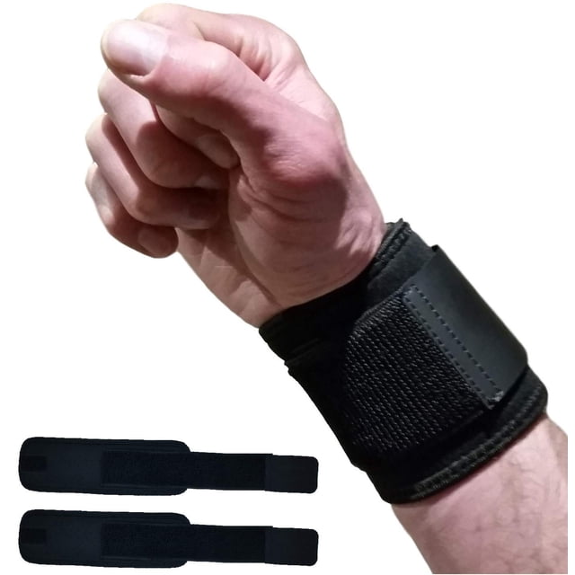 Wrist Wraps for Wrist Support - Wrist Compression for Tendonitis, Arthritis & Carpal Tunnel Relief. Great Alternative to a Bulky Wrist Brace or Wrist Splint. Fits Left or Right Hands (2 Wraps)