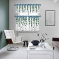 thumbnail image 4 of Blue Floral Spring Kitchen Curtains Sets for Windows 24 Inch Length, Summer Pastoral Botanical Watercolor Rod Pocket Window Treatments Tier Curtains and Valances Set for Bedroom/Bathroom, 4 of 8