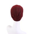 thumbnail image 2 of Gorro étnico de seda brillante con cinta para quimioterapia, material versátil y cómodo, 2 of 6