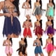 thumbnail image 2 of Conjunto de pijama de malla con cierre frontal para mujer, ropa de dormir Sexy con cuello en V, trajes de Boudoir, Langeray, Pizama Damska, 2 of 4