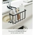 thumbnail image 4 of Yamazaki Home  Faucet-Hanging Sponge Caddy, Steel - L 7.3 x W 8 x H 5.5 inches Black, 4 of 7
