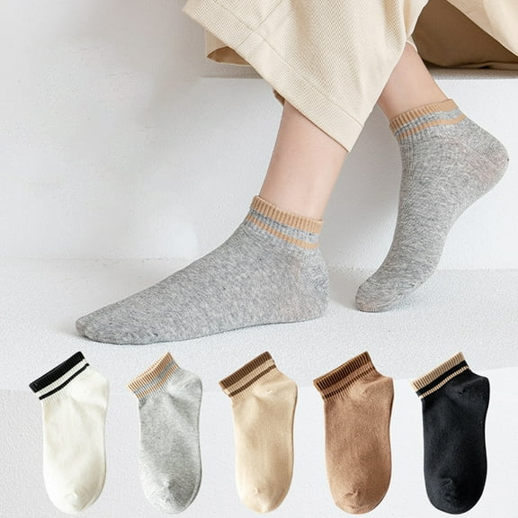 1 Pair Short Socks Breathable Sweat Absorption Extra Soft Washable Non-Fading Protective Polyester Women Summer Thin Ankle Socks for Women