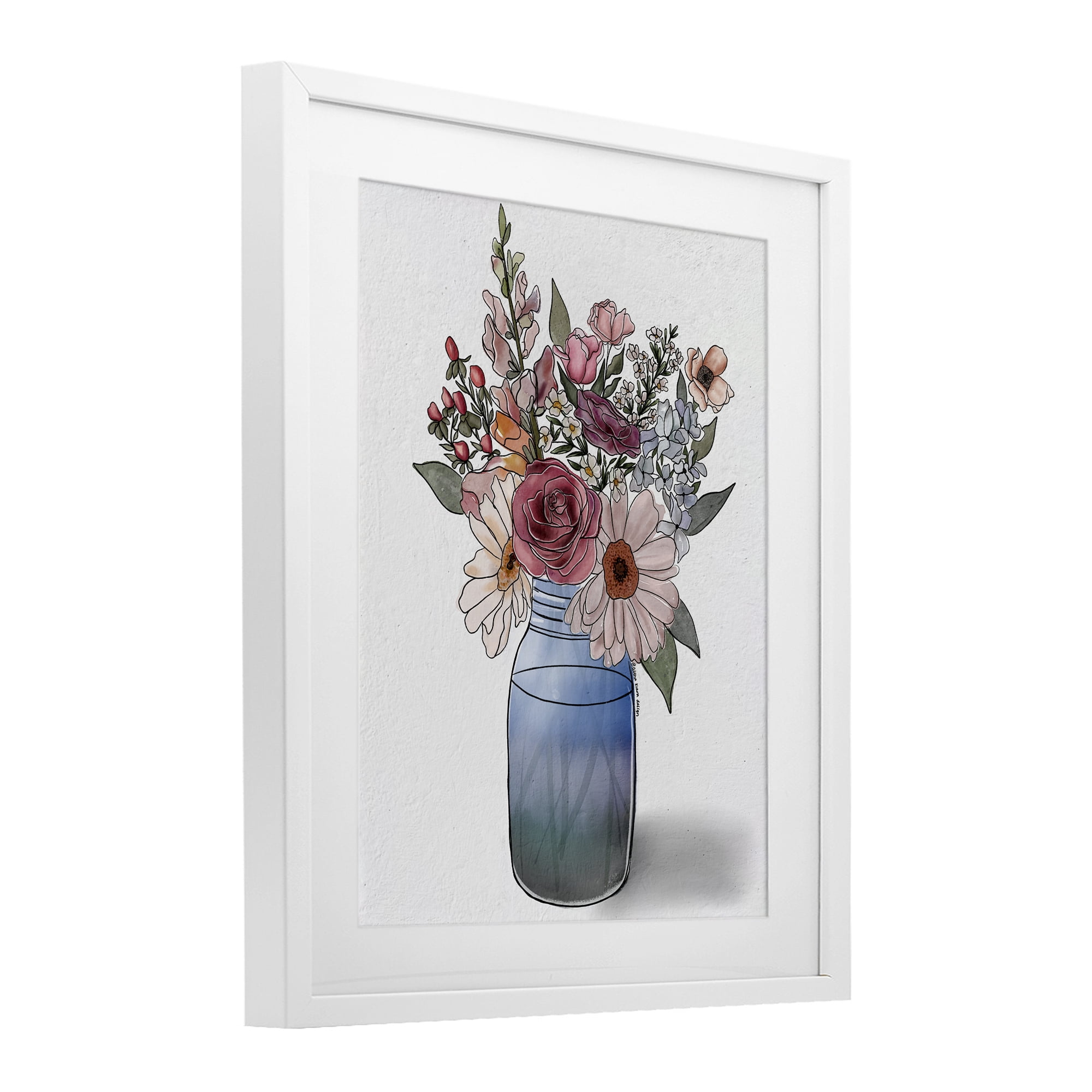 Stupell Industries Farmer's Market Vase White Framed Print Under Glass, design by Alisha Kiara Design