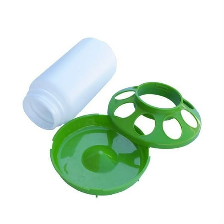 Aleko PDR001PFD002-UNB Set of Water Drinker Container & Feeder Pan for Chickens Hen Poultry, Green & White