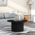 Farm Style Solid Wood Round Coffee Table, Modern Living Room Accent
