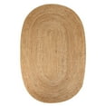 thumbnail image 2 of Superior Braided Jute Handwoven Area Rug 4' x 6' Oval, Indoor Outdoor Rugs, Natural Tan, 2 of 6