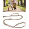thumbnail image 6 of Bungee Dog Leash Dog Training Leash with Handle Shock Absorbing Heavy Duty Nylon Portable Dog Leashes for Small/Medium Dogs Jogging Grooming Khaki Snap Hook, 6 of 9