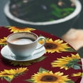 thumbnail image 3 of Ambesonne Nature Floral Fitted Round Tablecloth, Sunflowers Black Back, 36"- 40" Diameter, Earth Yellow Maroon, 3 of 5