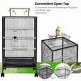 thumbnail image 3 of YYEAN Bird Cage 35'' H Wrought Iron Parrot Cage with Rolling Stand and Open-top, 3 of 7