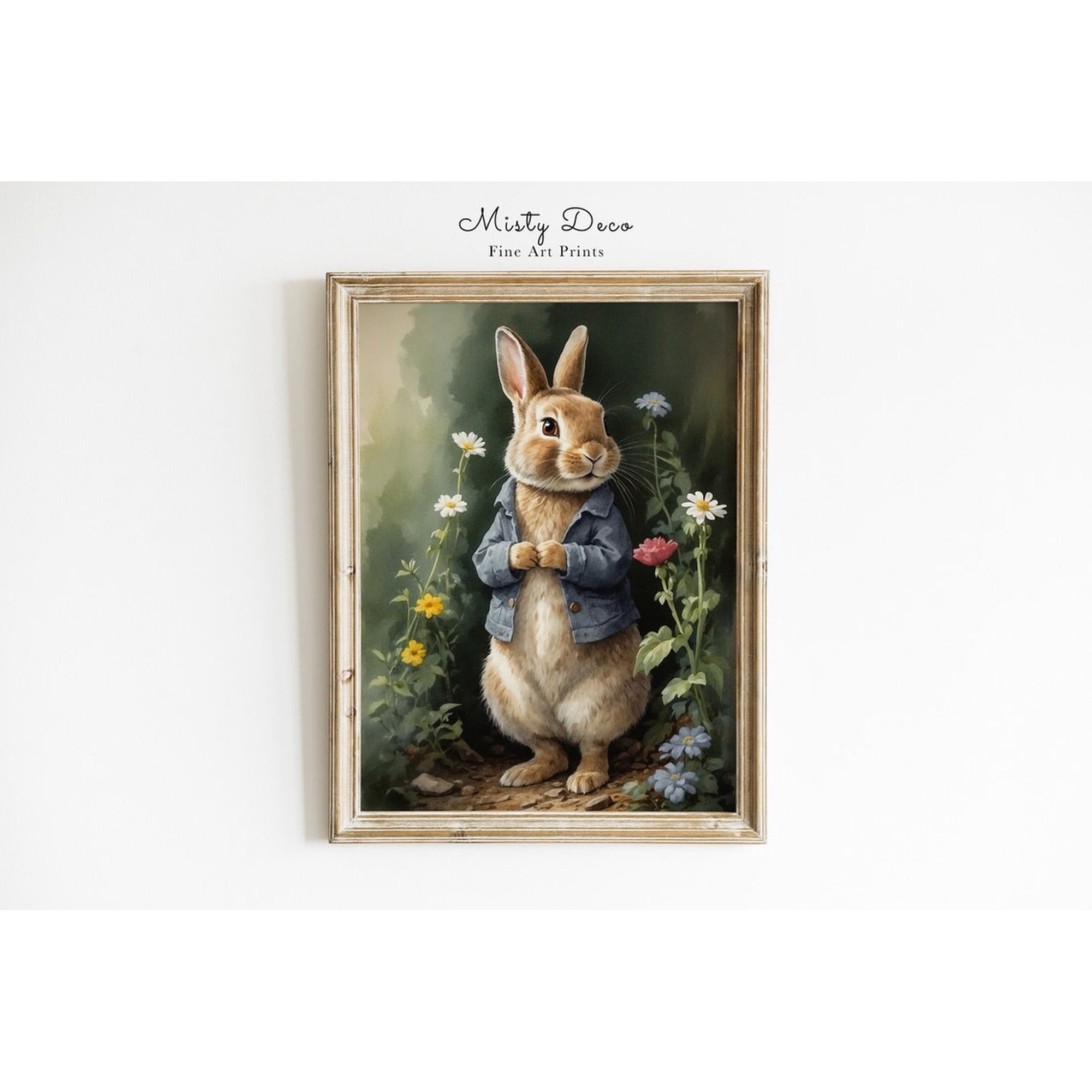 Vintage Peter Rabbit Wall Art Print Beatrix Potter Bunny Nursery And Room Decor