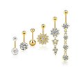 thumbnail image 1 of Juego de seis piezas de piercing para el ombligo en oro rosa Joyas para piercing en el ombligo, 1 of 5