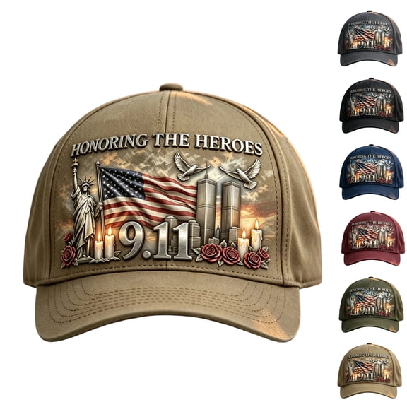 911 25th Anniversary Hat, Never Forget 9/11 25th Anniversary Baseball Cap Patriotic Vintage Hats for Men Women