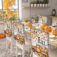 thumbnail image 2 of Hello Fall Chair Covers Set of 4 Harvest Truck Autumn Maple Leaf Pumpkin Grey Plaid Chair Back Covers Stretch Removable Washable Slipcovers Protector for Dining Room Kitchen Party Decor, 2 of 5