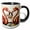 Black/White, variant on 3drose, Funny Cute Cool Pink Flamingos Drinking Martinis Beach Birds Abstract, 11oz Two-tone Yellow Mug
