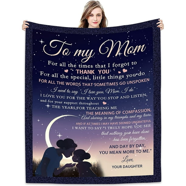 to My Mom Blanket from Daughter Meaningful Gifts for Mom 60"x50", Fleece Throw Blankets
