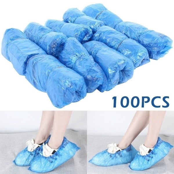 100/500PCS Dust Rain Waterproof Disposable Shoe Covers Overshoes Boot Cover Blue 