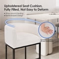 thumbnail image 4 of Modern Barrel-Shaped High Bar Stool, 26" Counter Height Bar Stools with Back and Metal Frame, Upholstered Seat Cushion for Kitchen Island (Beige, Set of 1), 4 of 8