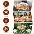 thumbnail image 7 of Burnt Orange Pumpkins Fall Round Tablecloth, Fitted Table Cover with Elastic for 45"-54" Round Tables, Thanksgiving Cat Yellow Sunflowers Table Cloth Outdoor Dinning Party Waterproof Tablecloths, 7 of 7