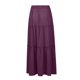 thumbnail image 3 of falda de cintura elástica de color sólido de moda para mujer falda larga suelta casual de cintura alta con lazo púrpura / xl, 3 of 6