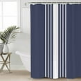 thumbnail image 2 of 60x72 Inch Shower Curtains for Bathroom Vintage Striped Fabric Bath Curtain Decor Midnight Blue Modern Simple Lines Waterproof Restroom Curtains Shower Set Accessories with 12 Hooks 60 Inch, 2 of 6