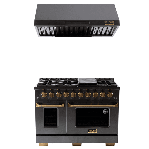 48 in Dual Fuel Range for Propane Gas in Titanium SS   Under Cabinet Range Hood
