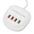 thumbnail image 2 of Estación De Carga USB De 4 Puertos, Cargador Rápido QC3.0 110-240V Plug And Play Portátil Para Tableta Para Teléfono Móvil, 2 of 8