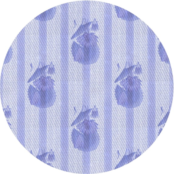 Ahgly Company Machine Washable Indoor Round Transitional Sky Blue Area Rugs, 7' Round