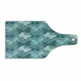 thumbnail image 1 of Grunge Cutting Board, Butterflies Pattern Checkered Backdrop Animal Spring Season Inspirations, Tempered Glass Cutting and Serving Board, Wine Bottle Shape, Pale Blue Teal Grey, by Ambesonne, 1 of 1