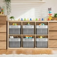 thumbnail image 2 of Sorbus Fabric Storage Bins for Shelves - 15" Sturdy Collapsible Baskets with 2 Handles, 6-Pack for Home Organization, Closets, Toys, Clothes, White/Gray, 2 of 7