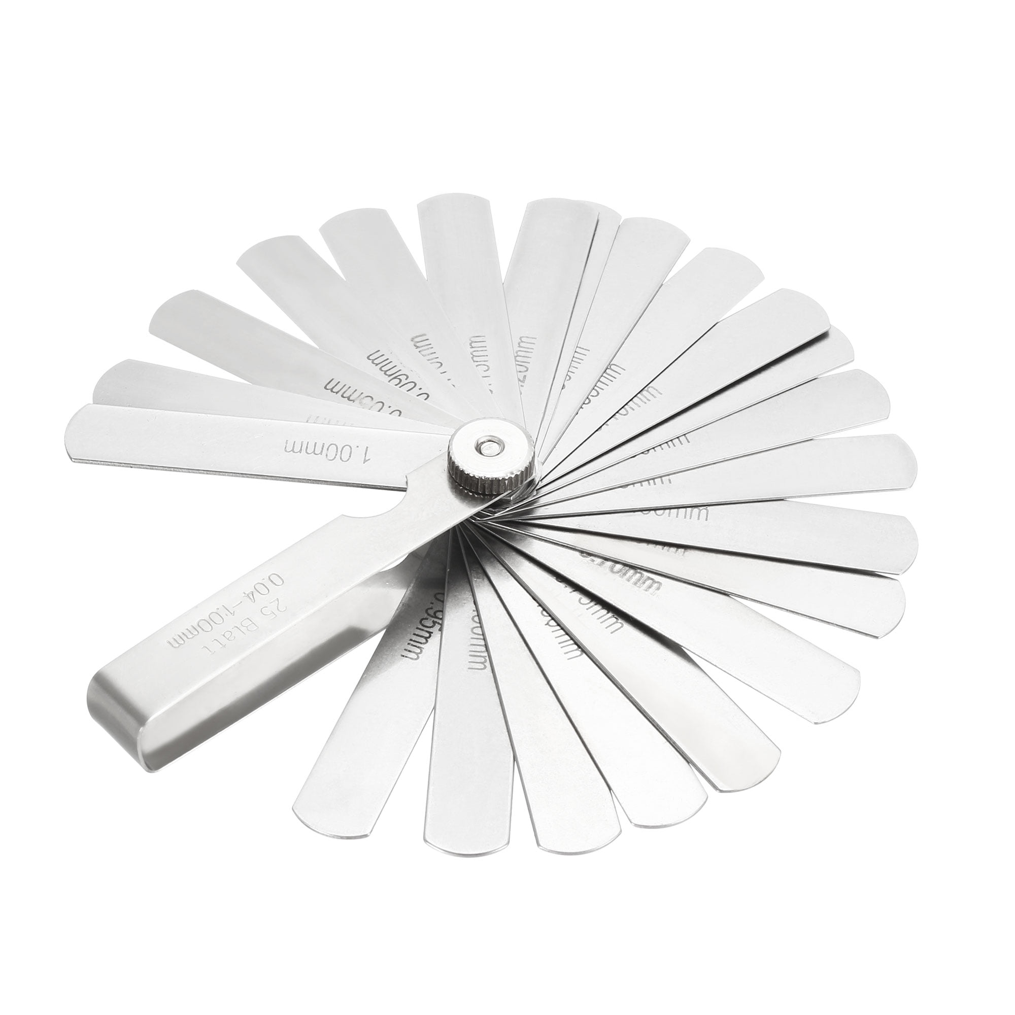 Uxcell 0.041.0mm 25 Pieces Stainless Steel Feeler Gauge for Measuring