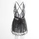 thumbnail image 2 of Negro S Falda corta sexy con cuello halter y lentejuelas sin espalda para mujer, 2 of 8