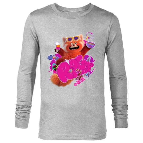 Disney and Pixar’s Turning Red RPG Cute Panda - Long Sleeve T-Shirt for Men - Customized-Athletic Heather