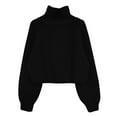 thumbnail image 4 of DuoJiaJ Short Lazy Style Half Zip High Neck Pullover Sweater For Fall And Winter Soft Loose Knit Top For Effortless Wear Womens Fashion Black A, 4 of 4