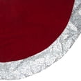 thumbnail image 4 of Northlight Velvet Sequined Christmas Tree Skirt - 48" - Red and Silver, 4 of 5