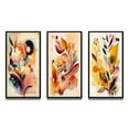 thumbnail image 2 of Designart "Watercolor Blooms Autumn Flowers II" Abstract Botanicals Framed Wall Art Set Of 3 - Brown Modern Frame Gallery Wall Set For Home Decor, 2 of 6