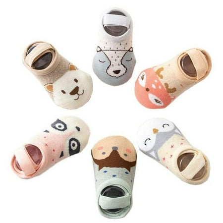 

Toddler Kids baby Boys Girls Cartoon 3D Animal Anti-Slip Knitted Warm Socks 6 pc