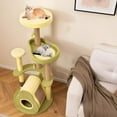 thumbnail image 3 of Auranook Cat Tree, Multi-level Cat Tower w/ Private Condo, Cat Self-grooming Brush，Freestanding Cat Climbing Frame for Indoor Cats, 3 of 9
