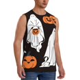 thumbnail image 2 of Balery Halloween Ghosts And Pumpkins Camisetas sin mangas para hombre, absorbe la humedad y protege contra el mal olor.-XX-Large, 2 of 7
