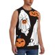 thumbnail image 2 of Balery Halloween Ghosts And Pumpkins Camisetas sin mangas para hombre, absorbe la humedad y protege contra el mal olor.-Small, 2 of 7