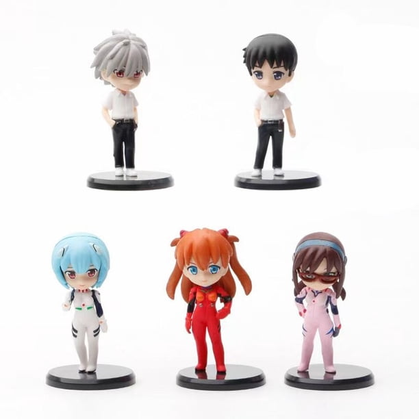 Figuras de Anime de neón de 7CM para niños, juguetes de modelos de PVC de personajes de Genesis Evangelion, Ikari, GendouAyami, Rei, Rangrek, Castillo Misato, 5 unids/set Fivean Figuras de anime