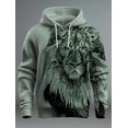 thumbnail image 5 of Nueva sudadera con capucha con estampado 3D de león gráfico para hombre, sudadera con capucha de manga larga, sudadera con capucha con bolsillo frontal y estampado de primavera, 5 of 5