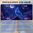 thumbnail image 3 of 1 Pcs 2D Flat License Plate Covers & Frames, Blue Jay in a Moonlit Garden For Decorative Front, Waterproof For Decoration Aluminum License Plate Covers & Frames Cover For Men Women, 12" X 6", 3 of 7