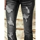 thumbnail image 5 of Jeans Flamingals de talle bajo, corte de bota rasgado, pierna ancha, negro, talla M, para mujer, 5 of 6