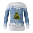 thumbnail image 3 of Chandails en Molleton T-shirt d'Hiver Imprimé Ample pour Femmes Manches Longues Blouse Col Rond Hauts Décontractés Chandails en Molleton d'Automne en Liquidation, 3 of 3