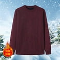 thumbnail image 4 of Yiliang Big and Tall Sweaters for Men Fall and Winter Long Sleeve Warm and Thermal Top Clothes ,Wine,3XL, 4 of 4