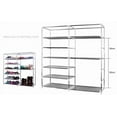 thumbnail image 2 of 9 Tier Shoe Rack Storage Organizer, Lattices Combination Style Shoe Cabinet, Double Row Shoe Rack Shelf Cabinet Tower for Closet with Nonwoven Fabric Cover, Coffee, 2 of 9